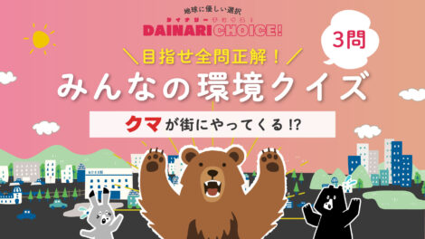 クマが街にやってくる！？森と私たちのつながりを知ろう！小学生向け環境クイズ【第1問】｜DAINARI CHOICE #23